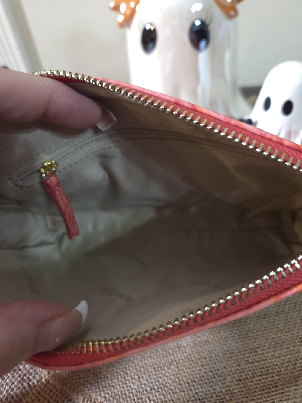NWT Brahmin Daisy Coral Snapdragon Melbourne Leather Wristlet - Picture 7 of 7
